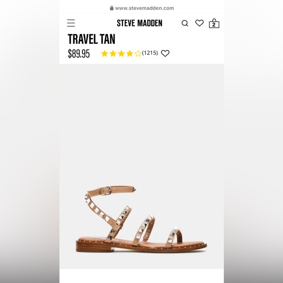 Women’s Steve Madden Travel Tan studded sandals size 7.5 GUC! - Picture 2 of 10